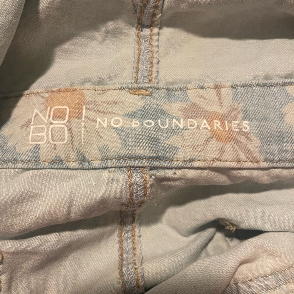 No Boundaries Light Blue Floral Overalls - Picture 11 of 16